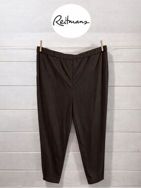 REITMANS – Brown Pull-On Tapered Pants – Size 18 Long (New)